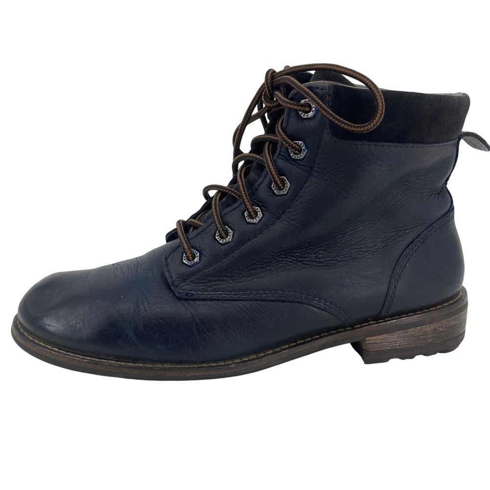 Kodiak Canada Waterproof Leather Boots Women's 11 Dark Navy Blue Lace Up Ankle